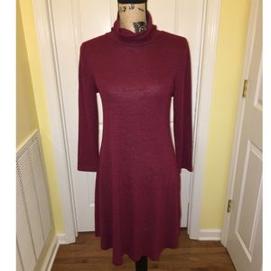 Cupio Red Turtleneck Sweater Dress